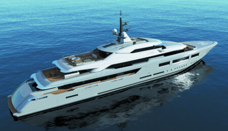 saramour yacht in mare di profilo