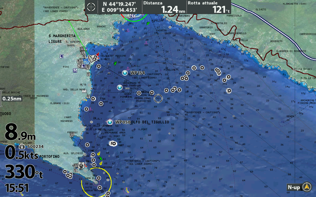 L'obreggiatura del fondale nella cartografia Navionics Platinum+