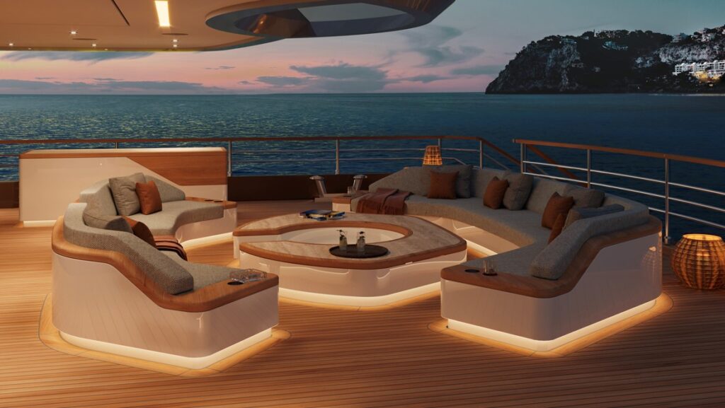 Moonflower 72 in costruzione da Wider design esterno Nauta Design 