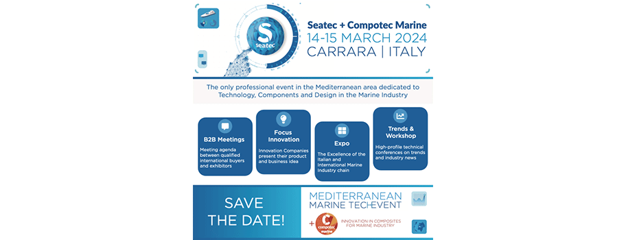 Seatec Compotec Marine 2024 locandina presentazione evento Tuscany Yachting Week
