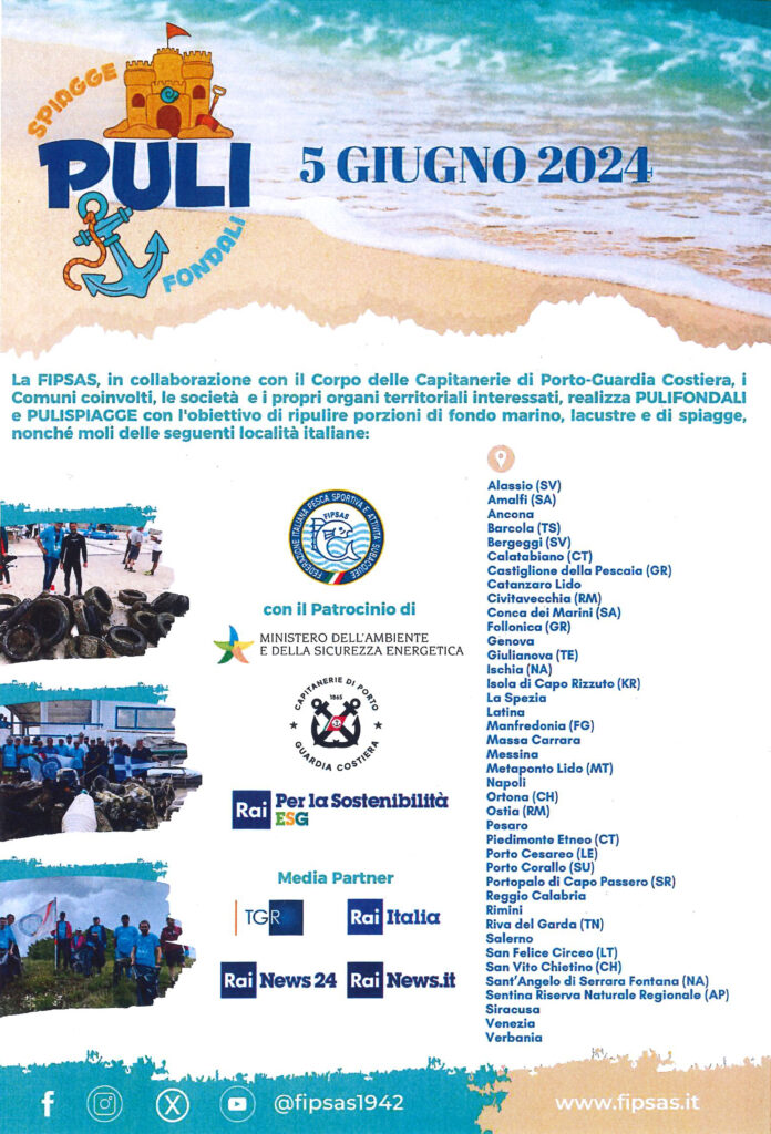 APPUNTAMENTI LUOGHI E DATE PULIFONDALI E PULISPIAGGE 2024