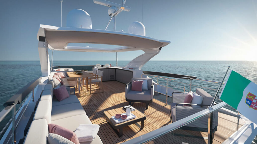 flybridge barca a motore 21 metri
