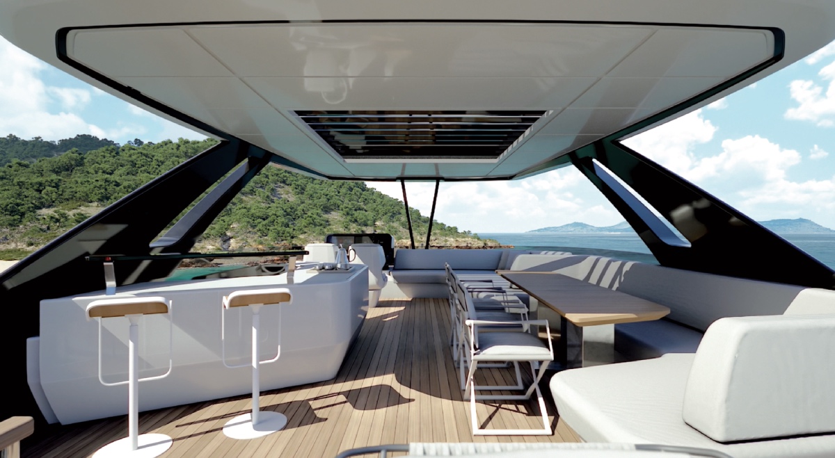 flybridge Ferretti Yachts 800