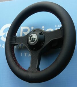 Riviera VR00 diam. 280 mm vera pelle nera cuc.rosse a