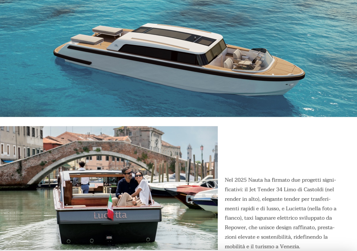 Lucietta taxi elettrico lagunare e Castoldi Jet Tender 34 Limo