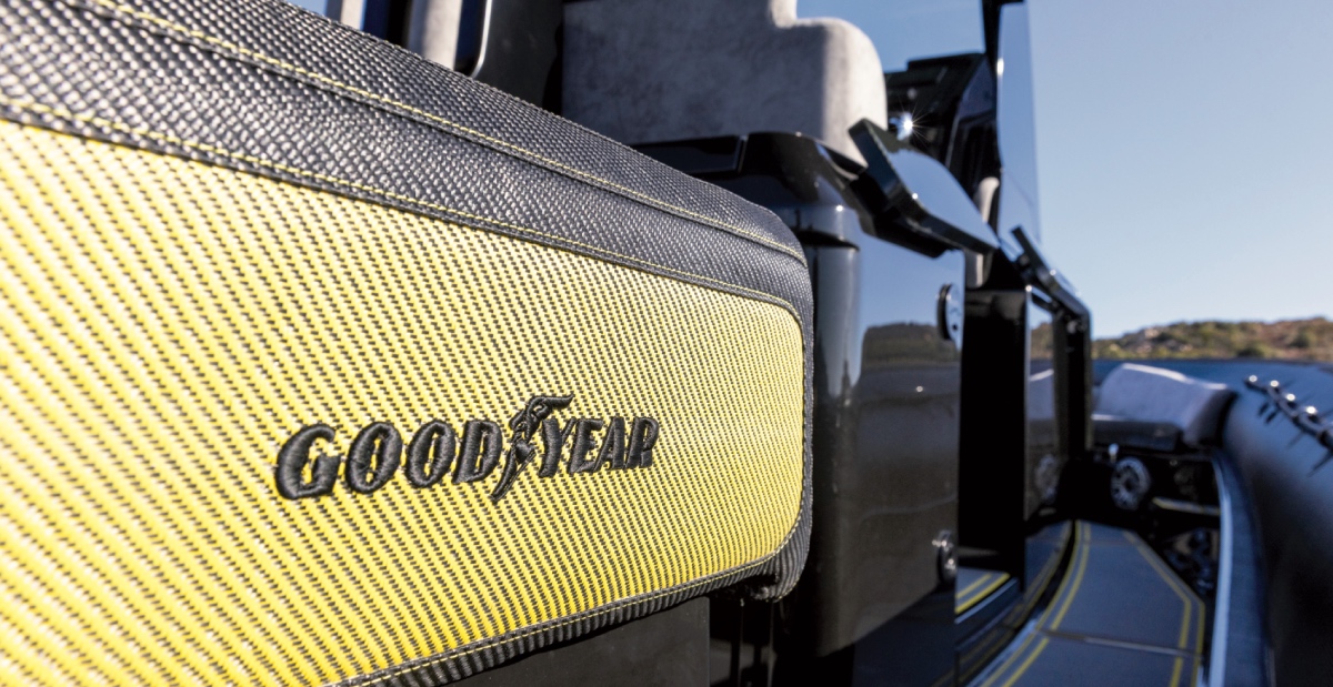 goodyear 35 dettaglio materiali e logo