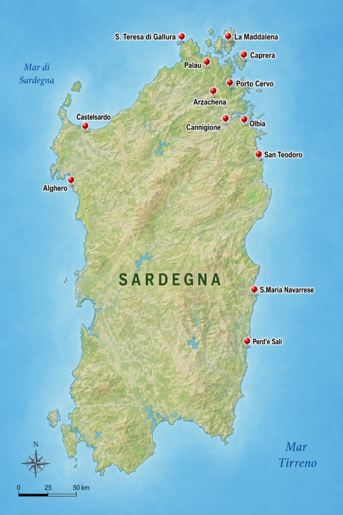portualità turistica Sardegna - mappa